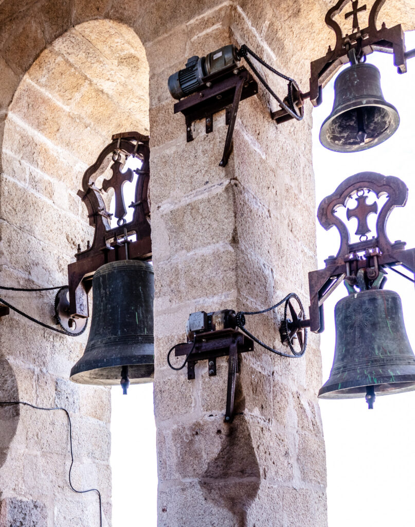 bells in bell tower caceres cathedral spain