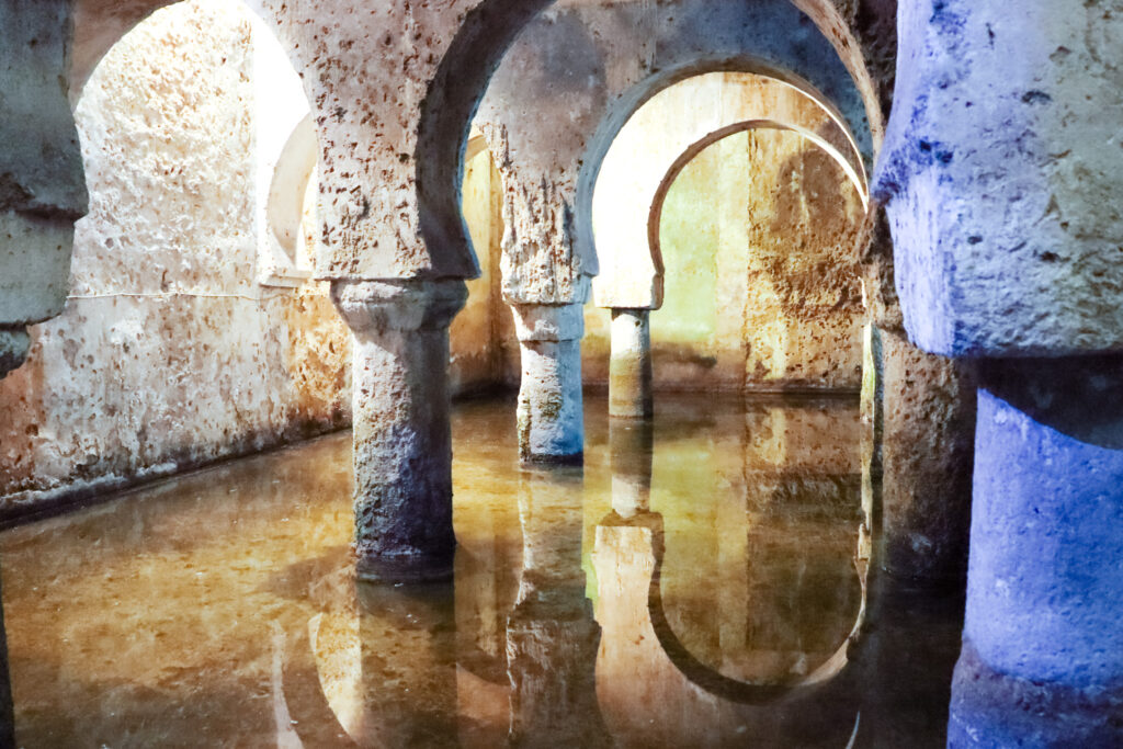 cistern in bottom of caceres museum spain