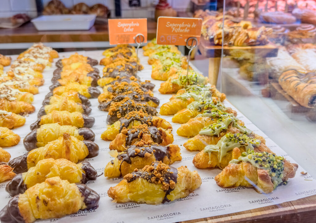 croissants at santagloria bakery in salamanca spain