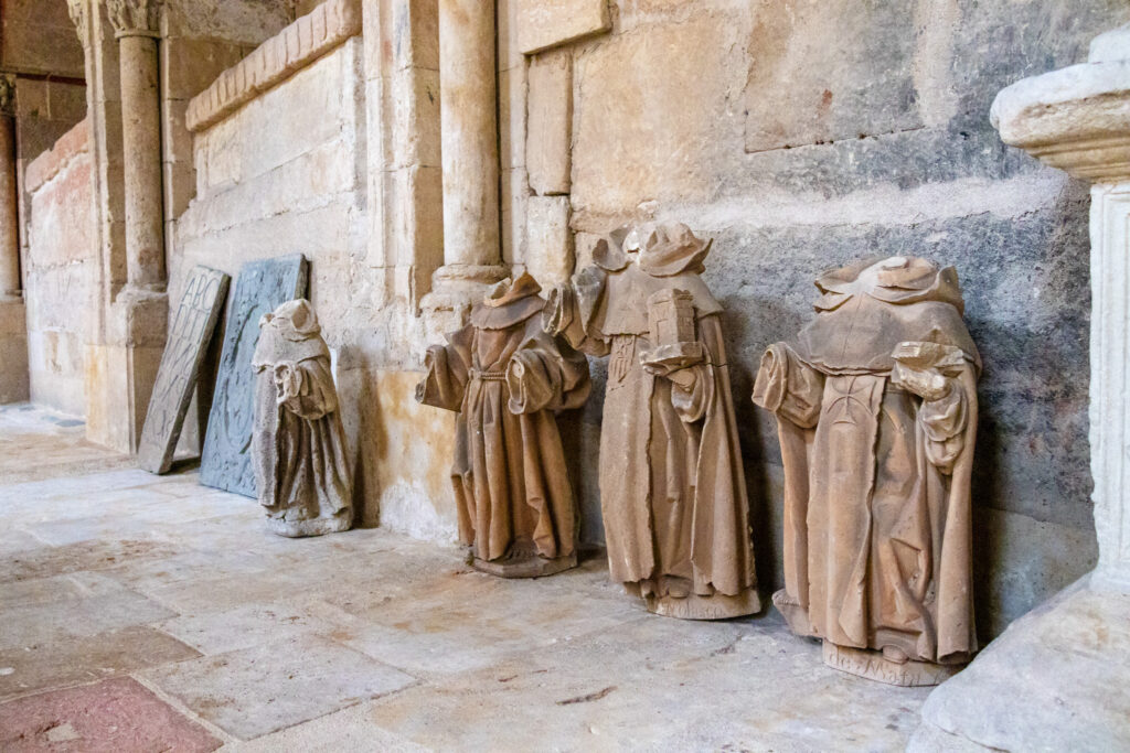 headless monk statues old salamanca cathedral 