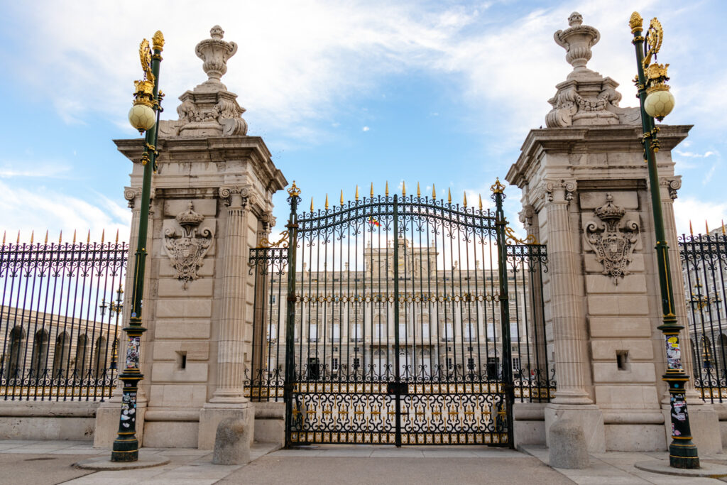 gate to royal palace madrid spain