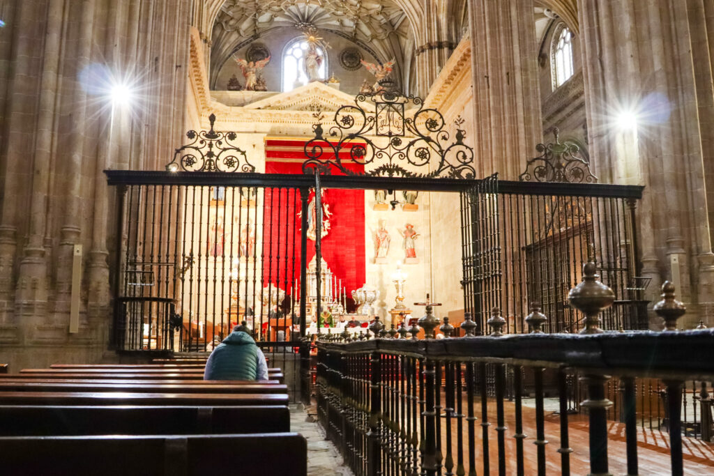 alter during a church service in Salamanca new cathedral 