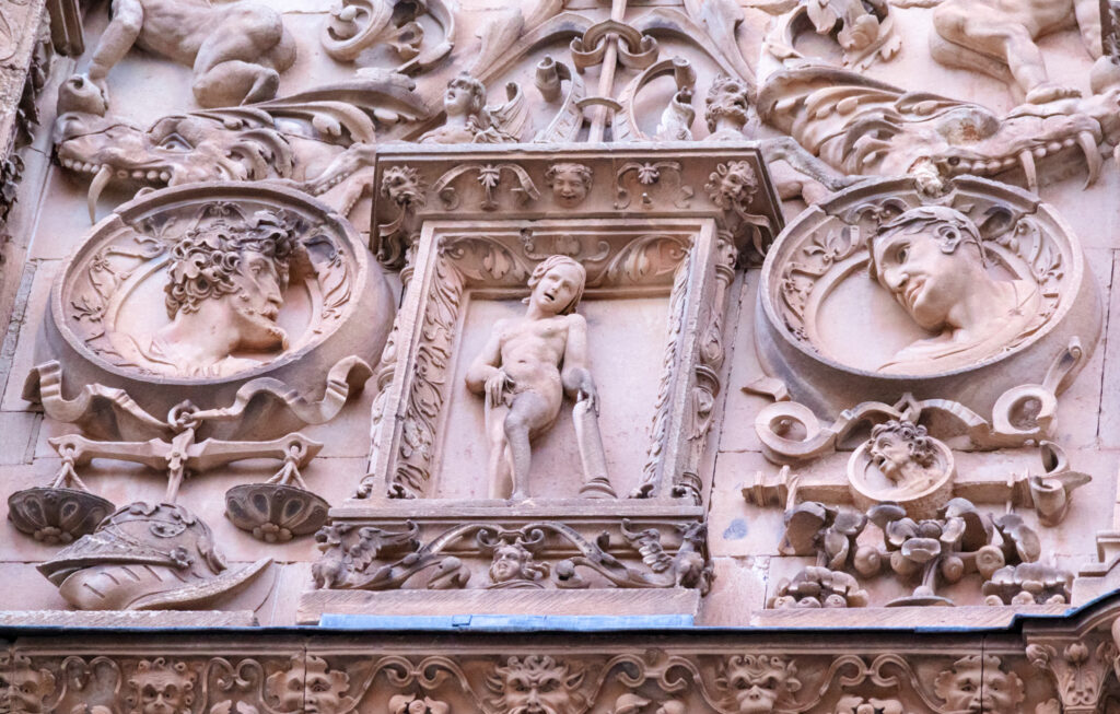 female carvings on university of Salamanca 