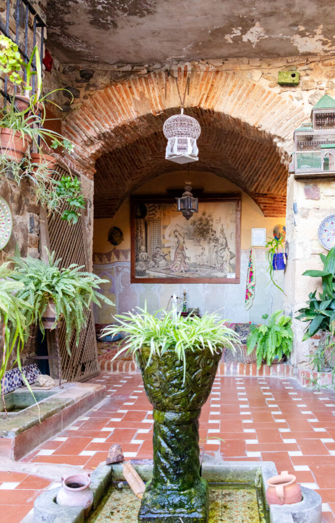 sitting area in courtyard of Arab house in caceres spain