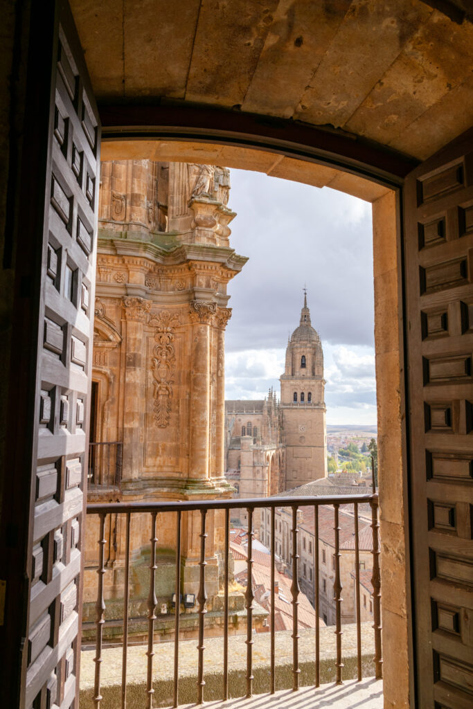 view through a tower door in salamanca