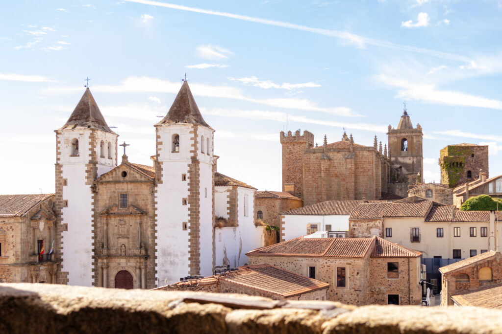 caceres skyline with church spires