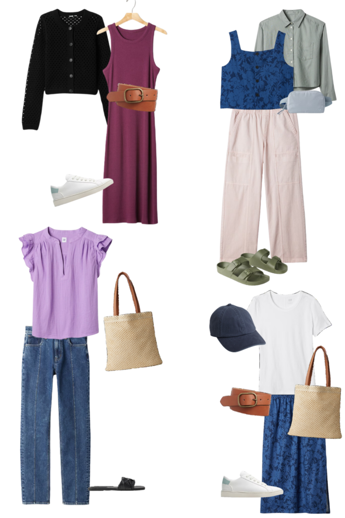 outfits for the summer travel capsule wardrobe