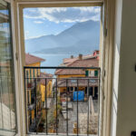 como italy view of town and mountains from hotel