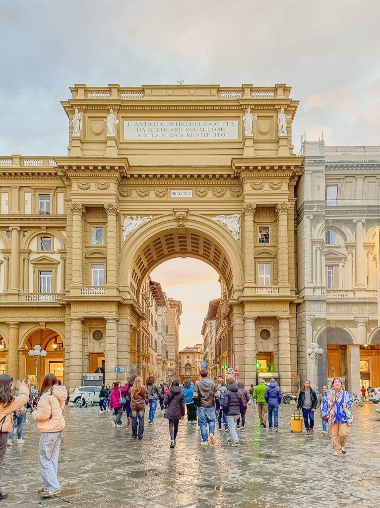 arch in the piazza della repubblica florence italy