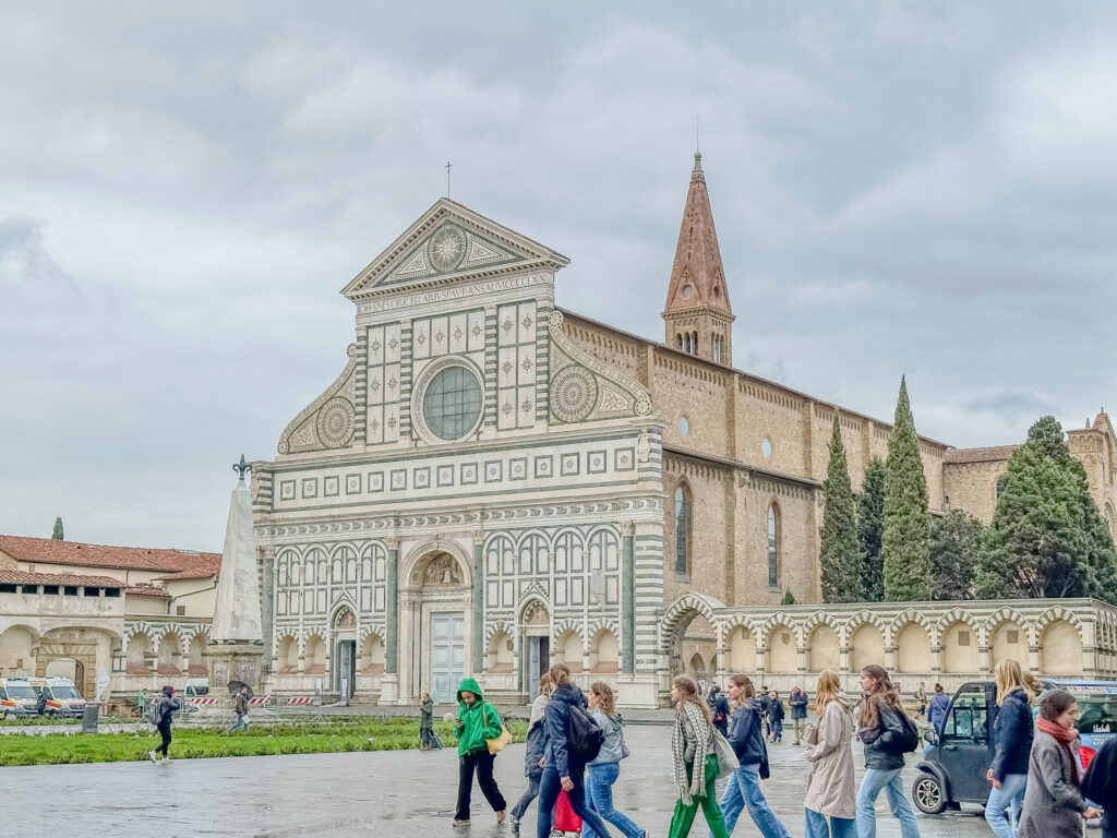 exterior or santa croce church florence italy