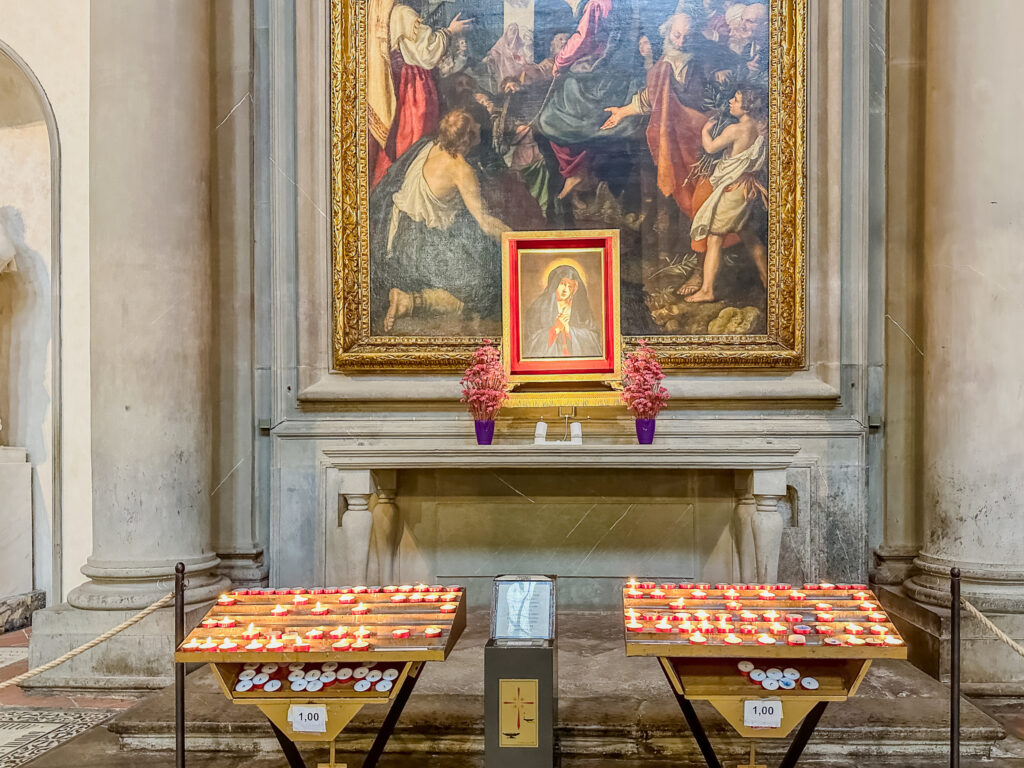 shrine inside santa croce church florence italy