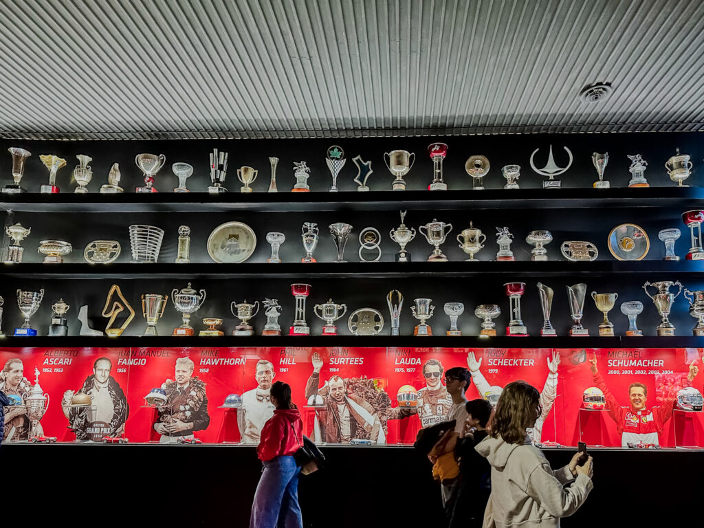 trophies at the Ferrari museum modena italy