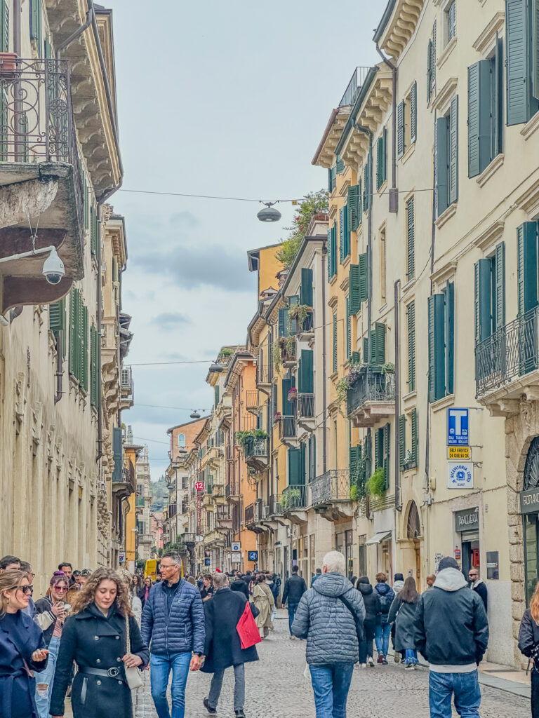 people on the streets of Verona italy