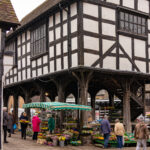 market house market day Ledbury england