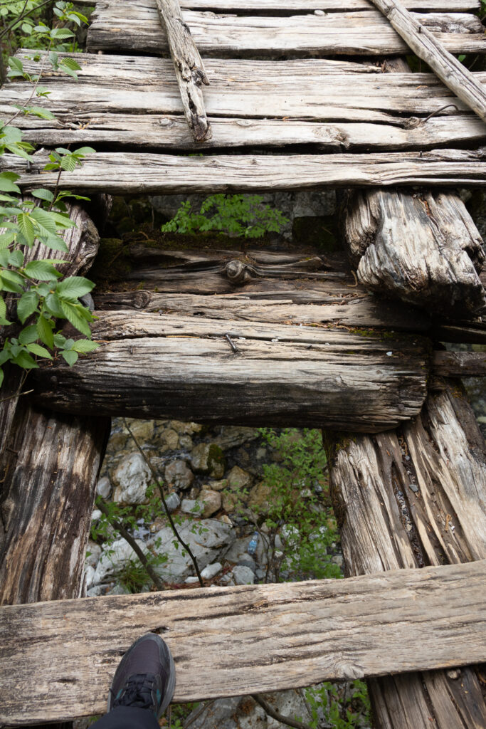 rickety scary Goat bridge that I didn't cross)
